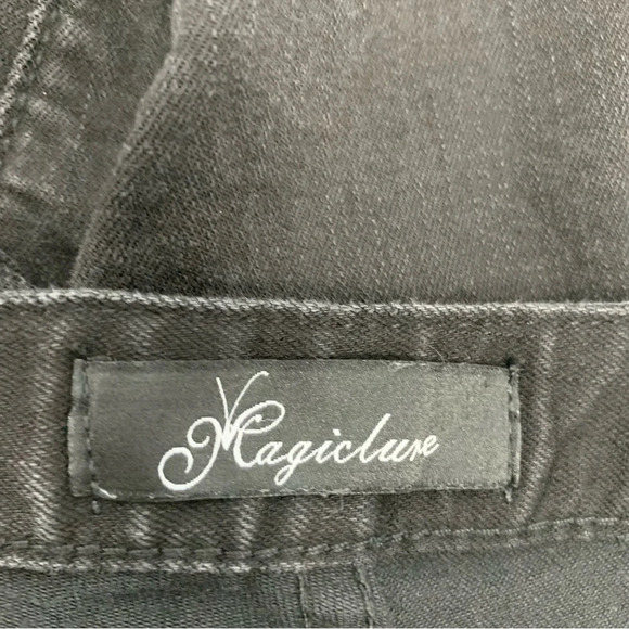 Denim Overalls Woman 28  Black Straight Crop Stretch Pockets  Mid Rise Y2K Retro - Picture 9 of 13